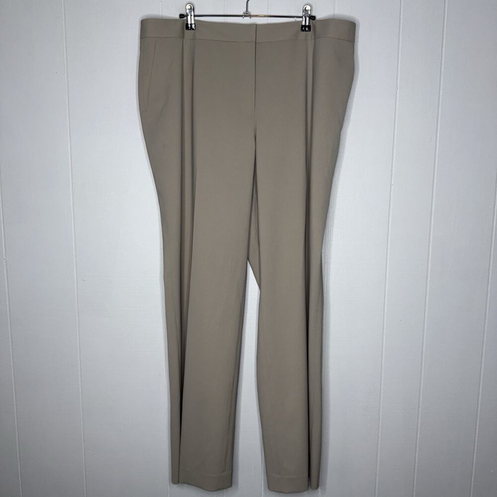 Lafayette 148 Women’s Men’s Wear Straight Leg Khaki Pants Slacks Wool Blend 18
